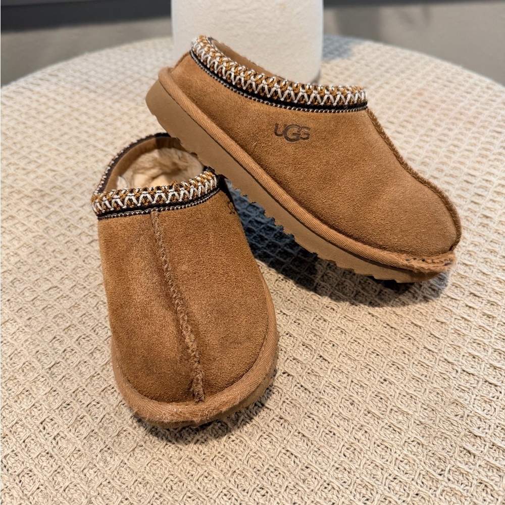 UGG Chestnut Suede Shearling Slip-On Clog